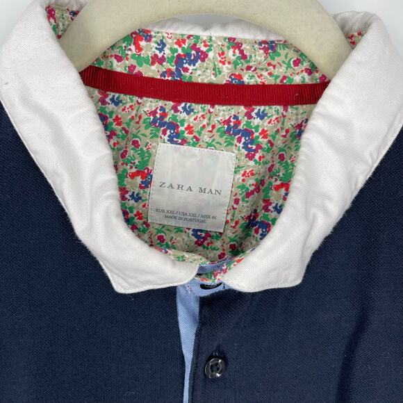 Zara Men's Blue Polo Shirt XXL - Picture 2 of 4